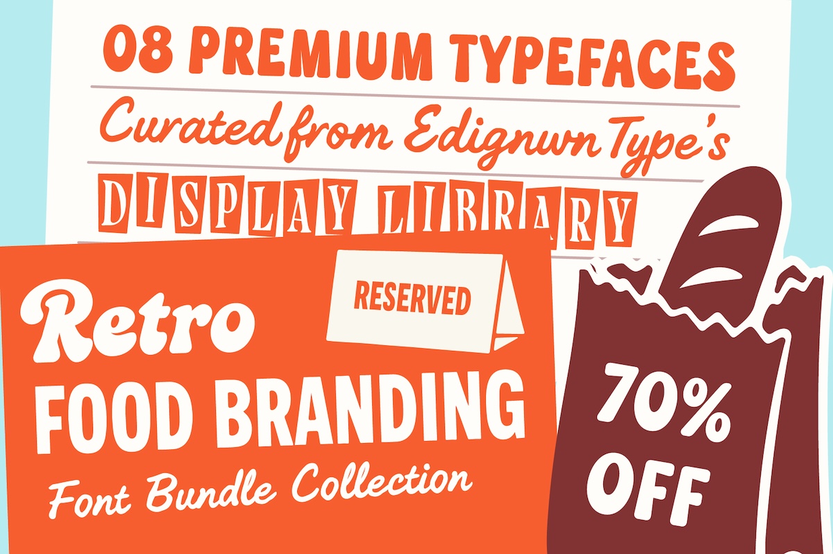 Retro Food Branding Font Bundle
